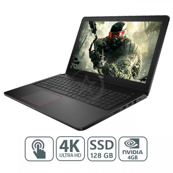 Laptop Dell Inspiron 15-7559UP GAMING, Core i7-6700HQ 2.6GHz, RAM 16GB, HDD 1TB+SSD 250GB, Video 4GB DDR5 GTX-960, LED 15.6" UHD-4K Touch, Win 10 eng