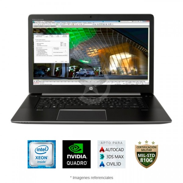 Laptop HP Workstation ZBook 15 Studio G3, Intel Xeon E3-1545M v5 2.9 GHz, RAM 16GB, SSD 512GB, Video 4GB  NVIDIA Quadro M1000m, LED 15.6" Full HD, Windows 10 Pro