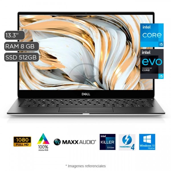 Laptop Dell XPS 13 9305 Ultrabook, Intel Core i5-1135G7 2.4GHz, RAM 8GB, SSD 512GB, Intel Iris Xe, LED 13.3" InfinityEdge Full HD, Windows 10 Home