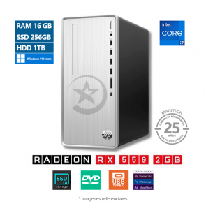 PC HP Pavilion TP01-23UP, Core i7-11700 2.6GHz, RAM 16GB, SSD 256GB + HDD 1TB, Video 2GB Radeon RX 550, Wi-Fi, DVD, Windows 11 Home 