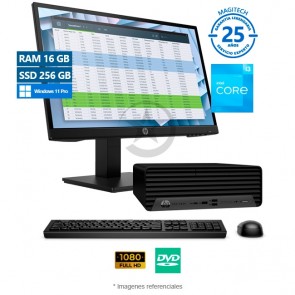 Combo PC HP ProDesk 400 G9 SFF, Intel Core i3-12100 3.3GHz, RAM 16GB, SSD 256GB, DVD, Windows 11 Pro SP + Monitor HP P22H 21.5'' 