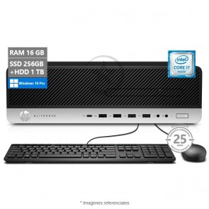 PC HP EliteDesk 800 G3 SFF, Core i7-7700 3.6 GHz, RAM 16GB, SSD 256GB + HDD 1TB, DVD, Windows 10 Pro