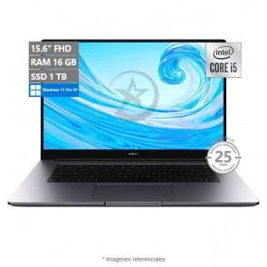 Laptop Huawei MateBook D15 (Premium), Intel Core i5-10210U Hasta 4.2 GHz, RAM 16GB, SSD 1TB, LED 15.6" FHD, Windows 11 Pro 