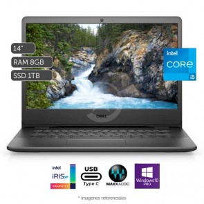 Laptop Dell Vostro 3400, Intel Core i5-1135G7 2.4GHz, RAM 8GB, HDD 1TB, LED 14" HD, Windows 10 Pro SP
