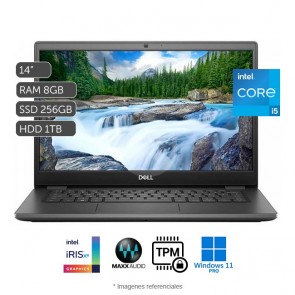 Laptop Dell Vostro 3400, Intel Core i5-1135G7 2.4GHz, RAM 8GB, SSD 256GB + HDD 1TB, LED 14" HD, Windows 11 Pro SP