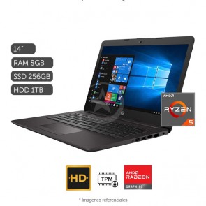 Laptop HP 245 G7, AMD Ryzen 5 3500U 2.1GHz, RAM 8GB, SSD 256GB + HDD 1TB, LED 14 " HD