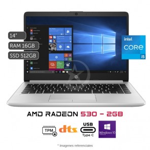 Laptop HP 348 G7, Intel Core i5-10210U Hasta 4.2 GHz, RAM 16GB, SSD 512GB, Video 2GB AMD Radeon 530, LED 14" HD, Windows 10 Pro 