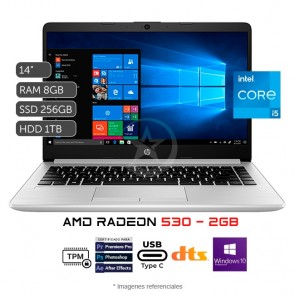 Laptop HP 348 G7, Intel Core i5-10210U Hasta 4.2 GHz, RAM 8GB, SSD 256GB, Video 2GB AMD Radeon 530, LED 14" HD, Windows 10 Pro SP