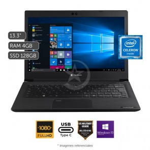 Laptop Toshiba Dynabook Portege A30-G, Intel Celeron 5205U 1.9GHz, RAM 4GB, SSD 128GB, LED 13.3" Full HD, Windows 10 Pro 