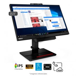 Monitor Lenovo ThinkCentre Tiny-in-One 22 Gen 4 Touch, 21.5" Full HD, Táctil, VoIP, Webcam 1080p, altavoces, DisplayPort, USB 3.1, pivote 90º, compatible con modelos Tiny