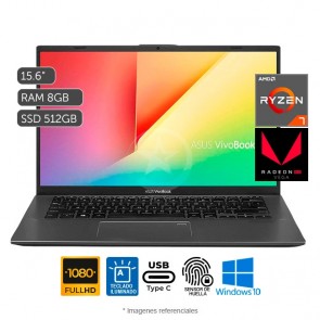Laptop ASUS Vivobook 14 F412DA, AMD Ryzen 7 3700U 2.3GHz, RAM 8GB, SSD 512GB, LED 14 " Full HD, Windows 10 home